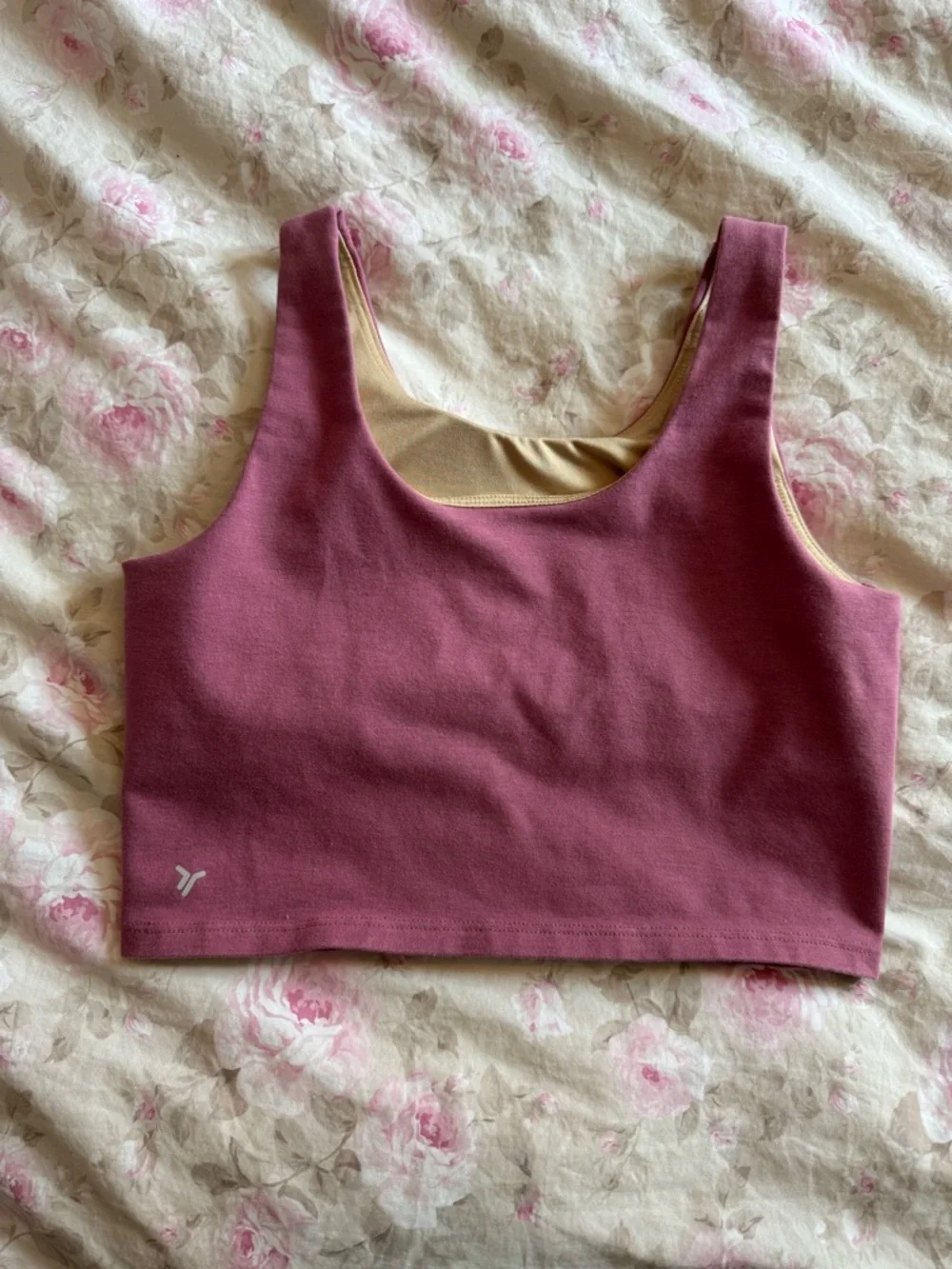Old Navy Girls Sports Bra Crop Tank Top - Mauve Pink